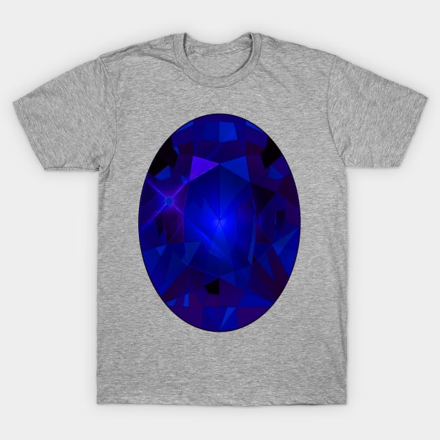 Blue and Purple Oval Shape Gemstone T-Shirt by The Black Panther